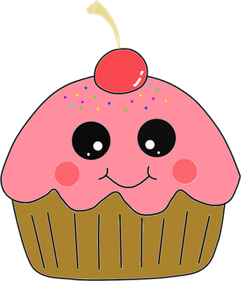 cupcake - gourmandise- alimentation - smiley émoticône émoji cartoon clipart illustration - artémotic
