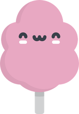 barbe à papa - gourmandise- alimentation - smiley émoticône émoji cartoon clipart illustration - artémotic