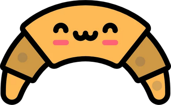 viennoiserie - gourmandise- alimentation - smiley émoticône émoji cartoon clipart illustration - artémotic