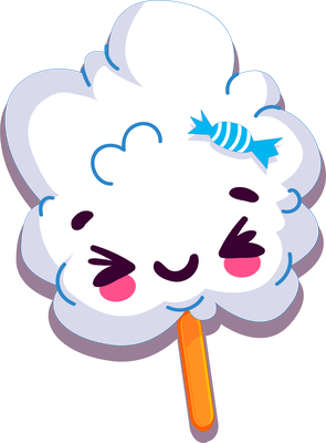 barbe à papa - gourmandise- alimentation - smiley émoticône émoji cartoon clipart illustration - artémotic