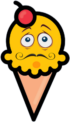 glace - gourmandise- alimentation - smiley émoticône émoji cartoon clipart illustration - artémotic