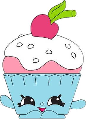 cupcake [Shopkins] - gourmandise- alimentation - smiley émoticône émoji cartoon clipart illustration - artémotic