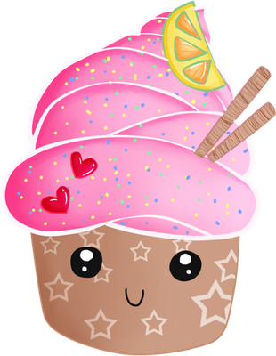 cupcake - gourmandise- alimentation - smiley émoticône émoji cartoon clipart illustration - artémotic
