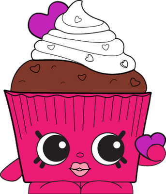 cupcake [Shopkins] - gourmandise- alimentation - smiley émoticône émoji cartoon clipart illustration - artémotic