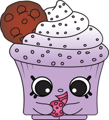cupcake [Shopkins] - gourmandise- alimentation - smiley émoticône émoji cartoon clipart illustration - artémotic