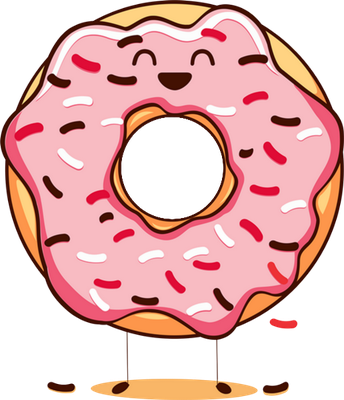 donut - gourmandise- alimentation - smiley émoticône émoji cartoon clipart illustration - artémotic