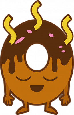 donut - gourmandise- alimentation - smiley émoticône émoji cartoon clipart illustration - artémotic