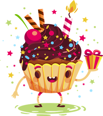 cupcake - gourmandise- alimentation - smiley émoticône émoji cartoon clipart illustration - artémotic