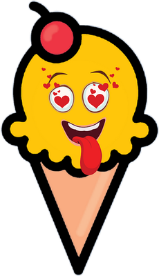glace - gourmandise- alimentation - smiley émoticône émoji cartoon clipart illustration - artémotic
