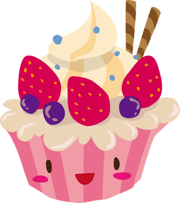 cupcake - gourmandise- alimentation - smiley émoticône émoji cartoon clipart illustration - artémotic