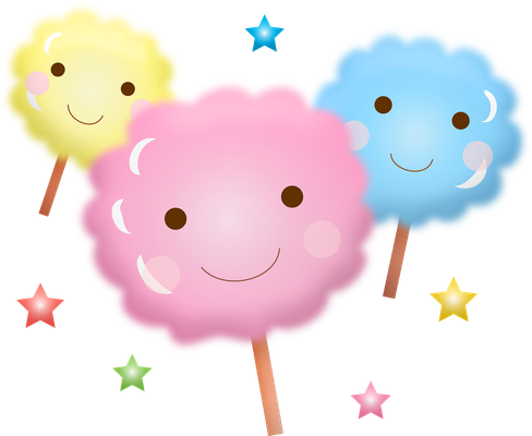 barbe à papa - gourmandise- alimentation - smiley émoticône émoji cartoon clipart illustration - artémotic