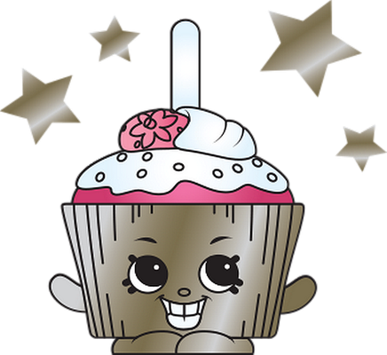 cupcake [Shopkins] - gourmandise- alimentation - smiley émoticône émoji cartoon clipart illustration - artémotic