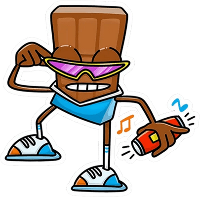 chocolat - gourmandise- alimentation - smiley émoticône émoji cartoon clipart illustration - artémotic