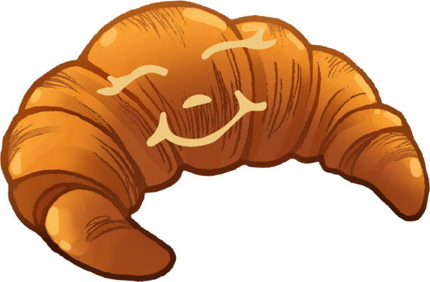viennoiserie - gourmandise- alimentation - smiley émoticône émoji cartoon clipart illustration - artémotic