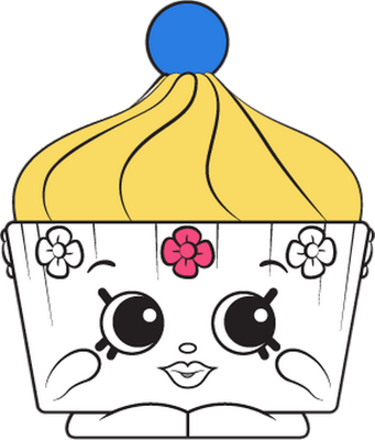 cupcake [Shopkins] - gourmandise- alimentation - smiley émoticône émoji cartoon clipart illustration - artémotic