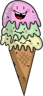 glace - gourmandise- alimentation - smiley émoticône émoji cartoon clipart illustration - artémotic