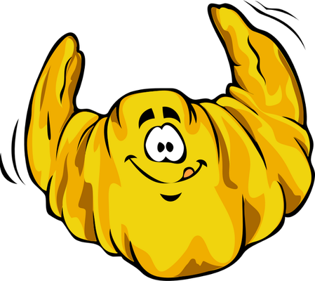 viennoiserie - gourmandise- alimentation - smiley émoticône émoji cartoon clipart illustration - artémotic