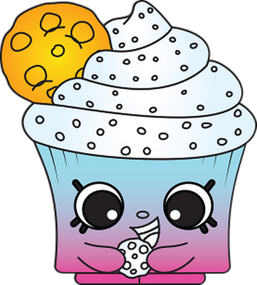 cupcake [Shopkins] - gourmandise- alimentation - smiley émoticône émoji cartoon clipart illustration - artémotic