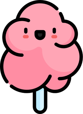 barbe à papa - gourmandise- alimentation - smiley émoticône émoji cartoon clipart illustration - artémotic
