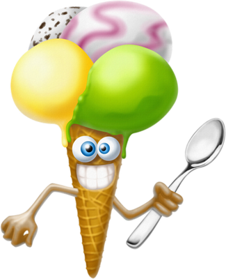 glace - gourmandise- alimentation - smiley émoticône émoji cartoon clipart illustration - artémotic