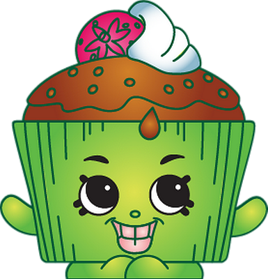 cupcake [Shopkins] - gourmandise- alimentation - smiley émoticône émoji cartoon clipart illustration - artémotic