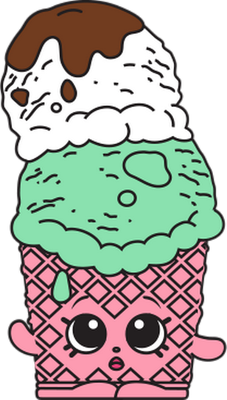 glace [Shopkins] - gourmandise- alimentation - smiley émoticône émoji cartoon clipart illustration - artémotic