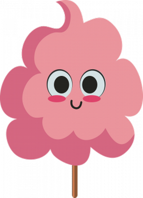 barbe à papa - gourmandise- alimentation - smiley émoticône émoji cartoon clipart illustration - artémotic