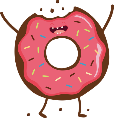 donut - gourmandise- alimentation - smiley émoticône émoji cartoon clipart illustration - artémotic