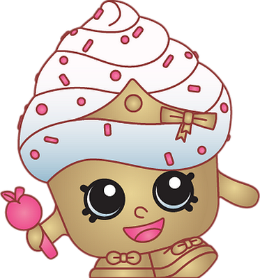 cupcake [Shopkins] - gourmandise- alimentation - smiley émoticône émoji cartoon clipart illustration - artémotic