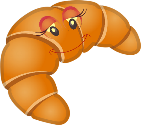 viennoiserie - gourmandise- alimentation - smiley émoticône émoji cartoon clipart illustration - artémotic