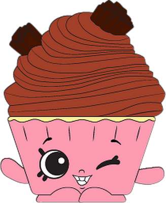 cupcake [Shopkins] - gourmandise- alimentation - smiley émoticône émoji cartoon clipart illustration - artémotic