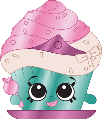 cupcake [Shopkins] - gourmandise- alimentation - smiley émoticône émoji cartoon clipart illustration - artémotic