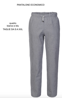 Ariell Divise da Lavoro pantalone chef economico quadretto bianco blu