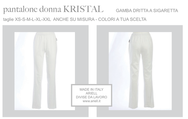 Ariell Divise da Lavoro pantalone Kristal con elastico in vita e gamba a sigaretta Colori a tua scelta