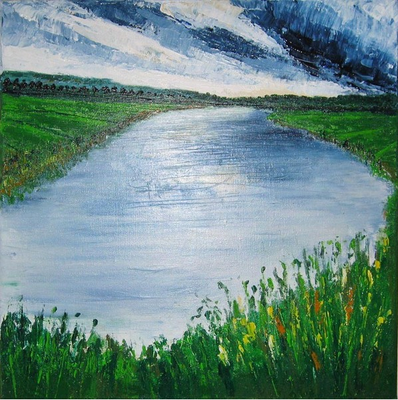 Freesendelf, 40 x 40 cm, Acryl/ Mischtechnik (verkauft)