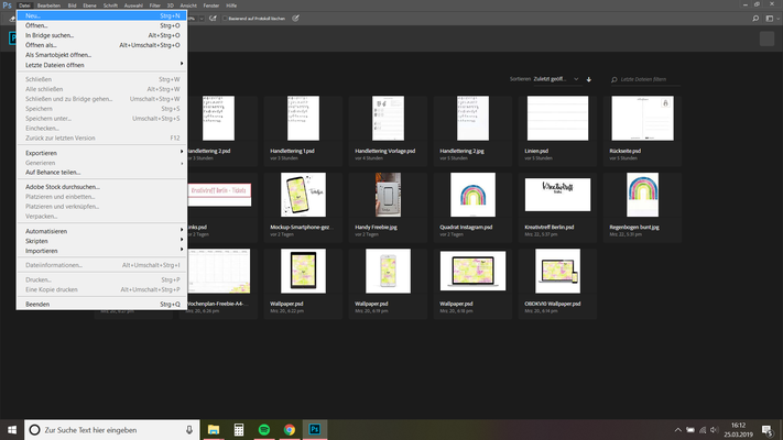 9. jetzt erstellst du ein Neues Dokument, Datei > Neu