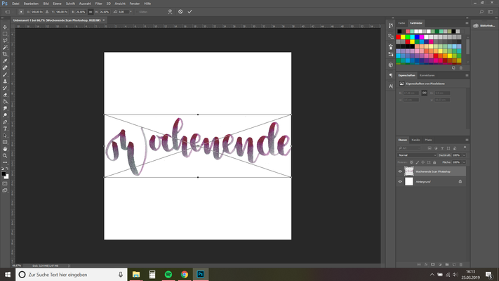 13. jetzt kannst du die Größe einstellen, ich habe es etwas kleiner gemacht, schaue oben in der Leiste, das das Glied zwischen den beiden Maßen geklickt ist, damit das Seitenverhältnis sich nicht verändert