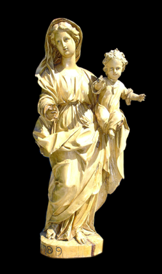 Vierge de Mazières - Sculpture bois (tilleul) de 1709 ou 1789 - sculpteur anonyme