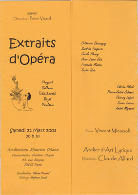 Sous la direction de Claude Allard, de l'Opéra de Paris