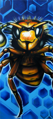 Bild auf Auftrag für Kunde. Spraydose auf Leinwand, 200 cm x 120 cm