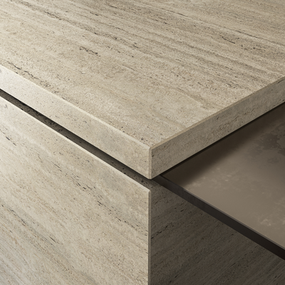 Kitchen island fabricated from Dekton sintered stone