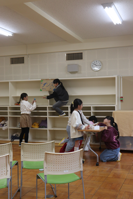 ダンス部の会場設営