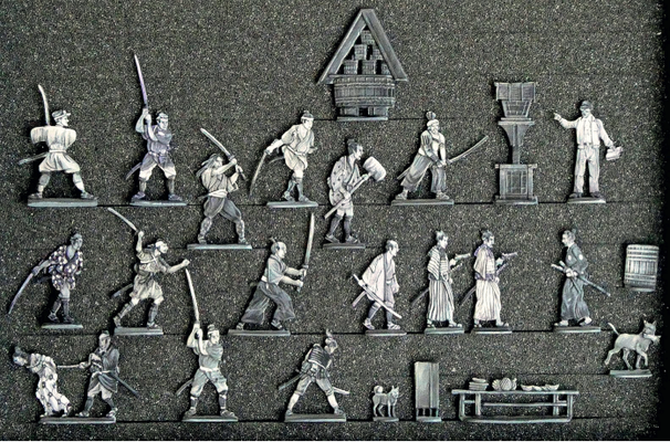 Schwarz-weiß-Bemalung von Figuren
