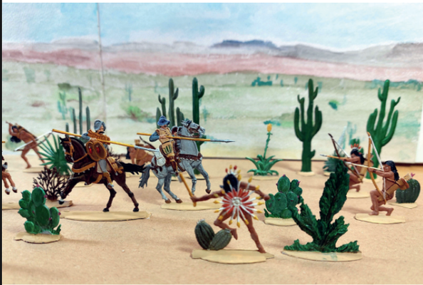 Chichimeken im Kampf mit Spaniern