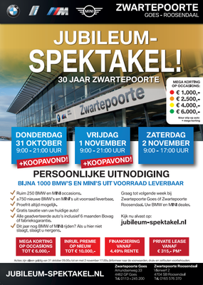 Direct Mailing - Automotive Sales Event - Zwartepoorte Goes & Roosendaal - BMW-MINI - oktober-november 2019 - 40 verkochte auto's in 1 weekend