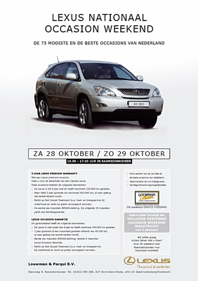 Direct Mailing - Automotive Sales Event - Lexus Nederland - 47 verkochte auto's in 1 weekend