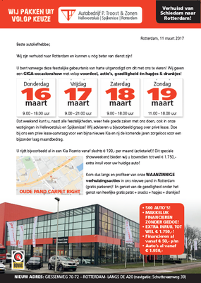 DM - Automotive Sales Event - Mailing Autobedrijf Troost Hellevoetsluis/Rotterdam - KIA