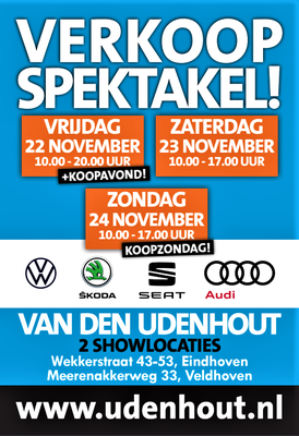Buitenreclame - Automotive Sales Event - Van den Udenhout Eindhoven - Volkswagen-Audi-SEAT-ŠKODA - 118 verkochte auto's in 1 weekend