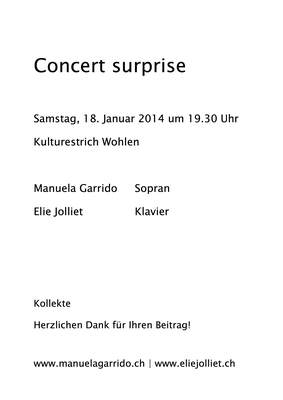 Concert surprise - 18.01.2014