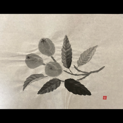 #sachi-studio　#sumi-e　#loquat　#枇杷